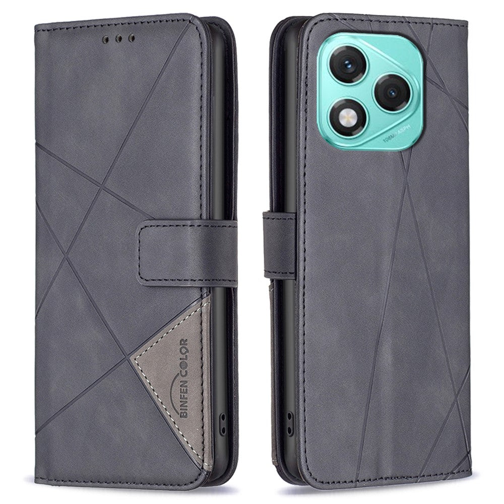 BINFEN COLOR For Honor 400 Lite 5G Phone Case Wallet Stand Geometry Imprinted Leather Cover