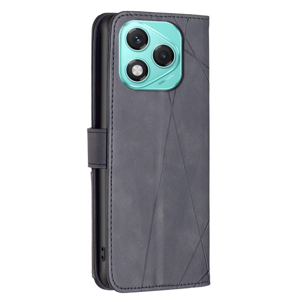 BINFEN COLOR For Honor 400 Lite 5G Phone Case Wallet Stand Geometry Imprinted Leather Cover