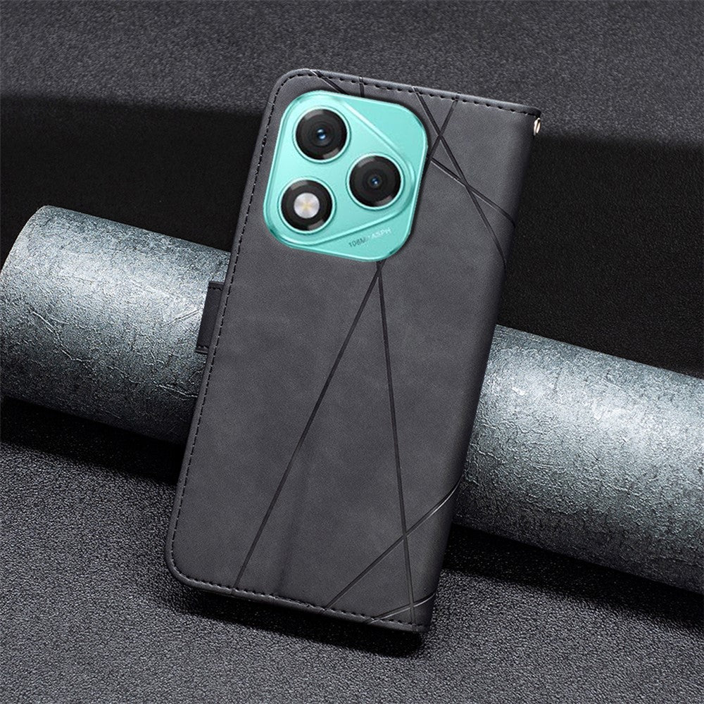 BINFEN COLOR For Honor 400 Lite 5G Phone Case Wallet Stand Geometry Imprinted Leather Cover