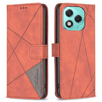 BINFEN COLOR For Honor 400 Lite 5G Phone Case Wallet Stand Geometry Imprinted Leather Cover