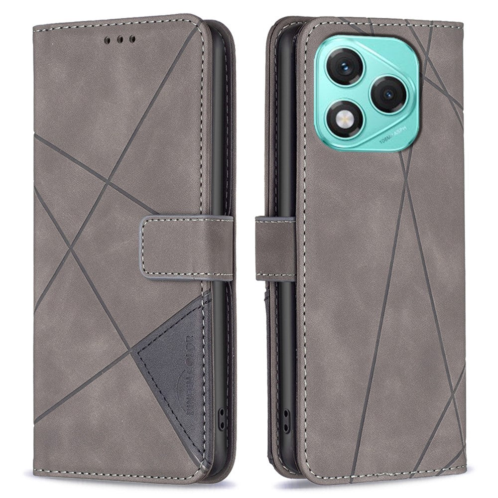 BINFEN COLOR For Honor 400 Lite 5G Phone Case Wallet Stand Geometry Imprinted Leather Cover