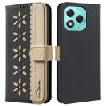 BINFEN COLOR BF36 For Honor 400 Lite 5G Leather Case Floral Pattern Phone Cover RFID Blocking Wallet Stand