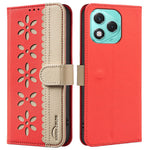 BINFEN COLOR BF36 For Honor 400 Lite 5G Leather Case Floral Pattern Phone Cover RFID Blocking Wallet Stand