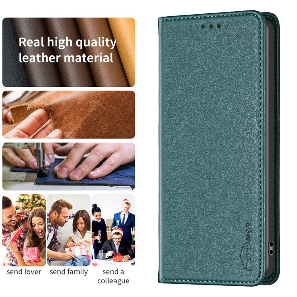 BINFEN COLOR BF18 For Honor 400 Lite 5G Leather Case Card Slots Phone Cover