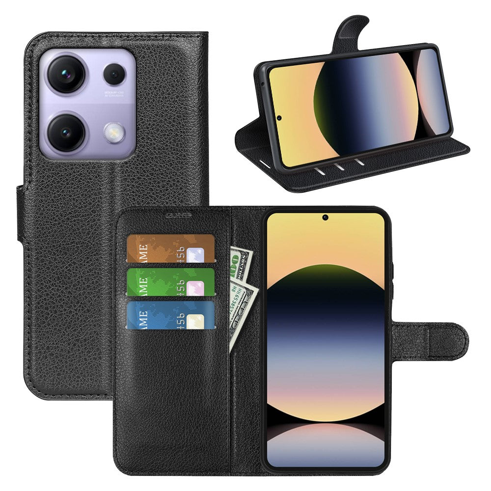 For Xiaomi Redmi Note 14S 4G Case Litchi Texture Shockproof Leather Wallet Phone Cover