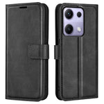 For Xiaomi Redmi Note 14S 4G Stand Case Anti-Scratch Calf Texture Leather Phone Cover