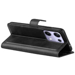 For Xiaomi Redmi Note 14S 4G Stand Case Anti-Scratch Calf Texture Leather Phone Cover