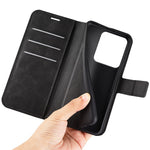 For Xiaomi Redmi Note 14S 4G Stand Case Anti-Scratch Calf Texture Leather Phone Cover