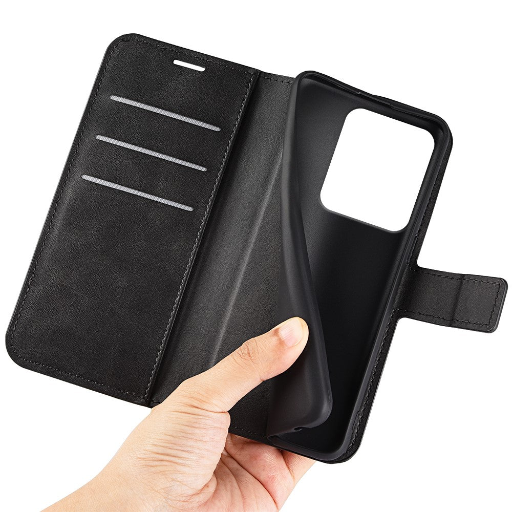 For Xiaomi Redmi Note 14S 4G Stand Case Anti-Scratch Calf Texture Leather Phone Cover