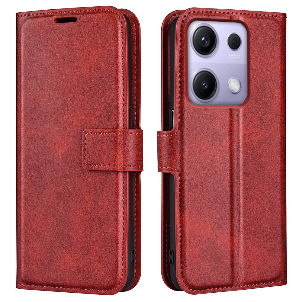 For Xiaomi Redmi Note 14S 4G Stand Case Anti-Scratch Calf Texture Leather Phone Cover