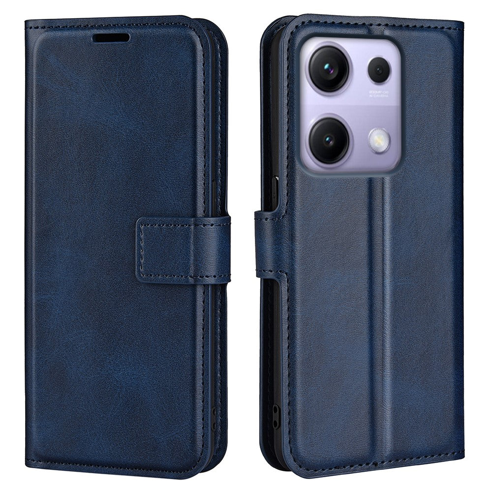 For Xiaomi Redmi Note 14S 4G Stand Case Anti-Scratch Calf Texture Leather Phone Cover