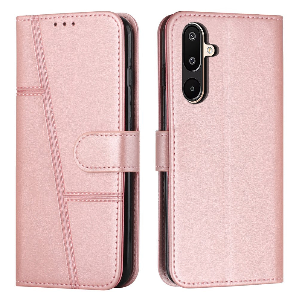 Til Samsung Galaxy F16 5G / M16 5G etui, læder, stativ, beskyttende telefoncover