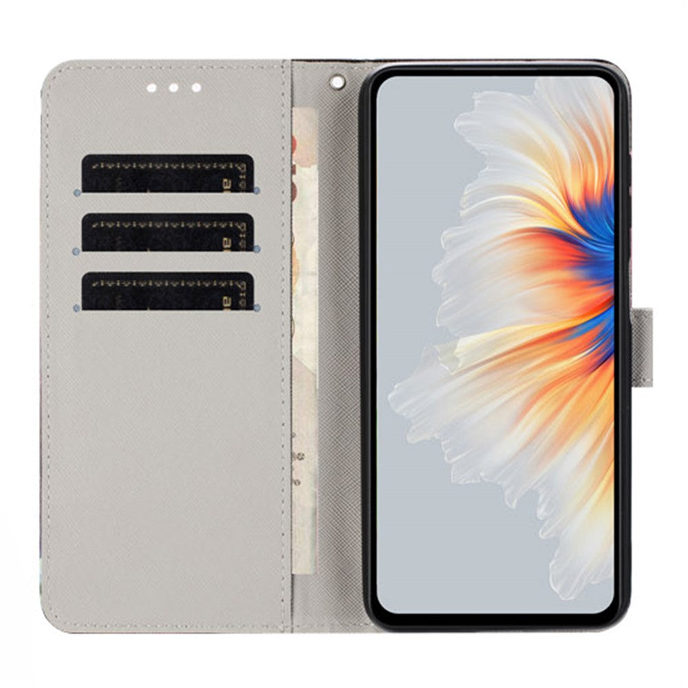 YX-2501 Pung Etui til Honor 400 Lite 5G Mønstertryk PU Læder Telefoncover med Snor