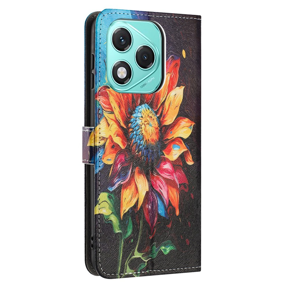 YX-2501 Pung Etui til Honor 400 Lite 5G Mønstertryk PU Læder Telefoncover med Snor