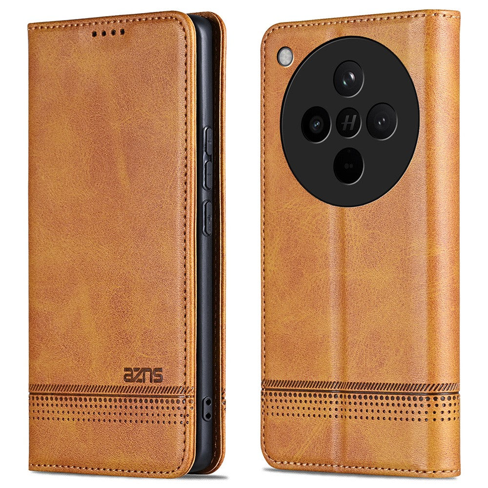 AZNS For Oppo Find X8s+ 5G Case Cowhide Texture PU Leather Wallet Phone Cover