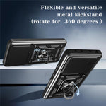 For Honor 400 Lite 5G Case with Slide Camera Lid PC + TPU Kickstand Phone Cover