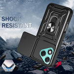 For Honor 400 Lite 5G Case with Slide Camera Lid PC + TPU Kickstand Phone Cover