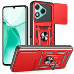 For Honor 400 Lite 5G Case with Slide Camera Lid PC + TPU Kickstand Phone Cover