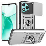 For Honor 400 Lite 5G Case with Slide Camera Lid PC + TPU Kickstand Phone Cover
