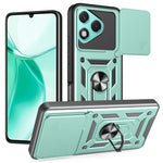 For Honor 400 Lite 5G Case with Slide Camera Lid PC + TPU Kickstand Phone Cover