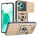 For Honor 400 Lite 5G Case with Slide Camera Lid PC + TPU Kickstand Phone Cover