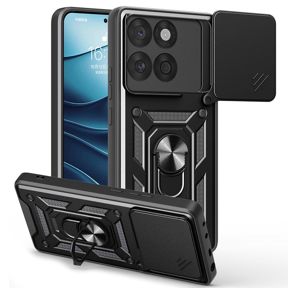 Til Motorola Edge 60 5G / 60 Fusion 5G etui med skydelåg til kamera PC + TPU-stativcover
