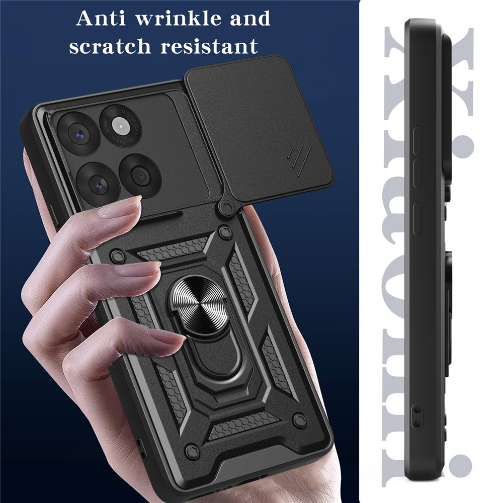 Til Motorola Edge 60 5G / 60 Fusion 5G etui med skydelåg til kamera PC + TPU-stativcover