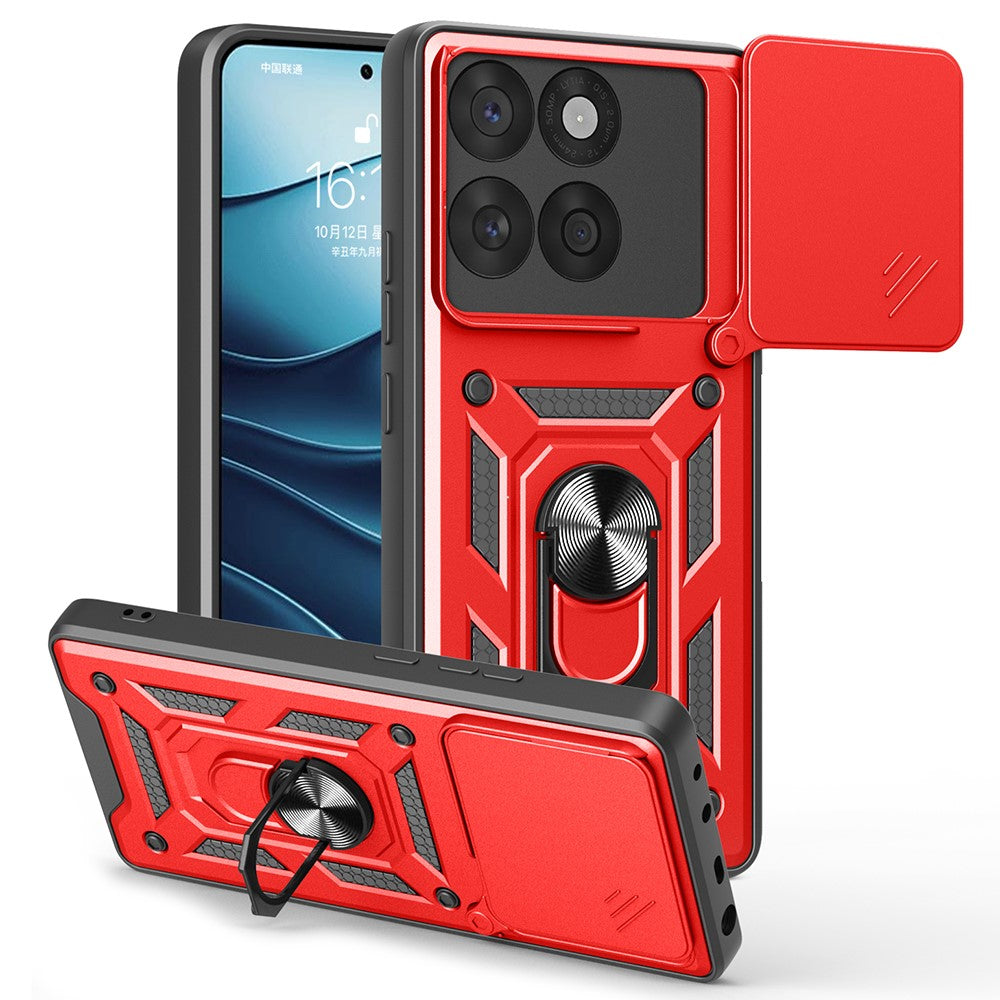 Til Motorola Edge 60 5G / 60 Fusion 5G etui med skydelåg til kamera PC + TPU-stativcover
