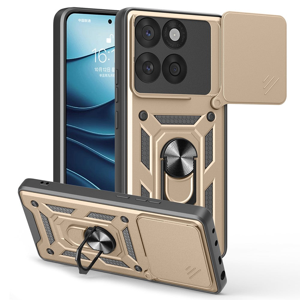 Til Motorola Edge 60 5G / 60 Fusion 5G etui med skydelåg til kamera PC + TPU-stativcover