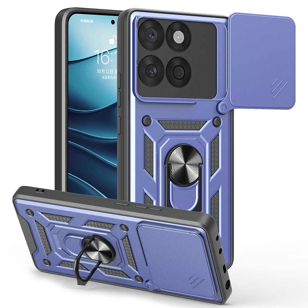Til Motorola Edge 60 5G / 60 Fusion 5G etui med skydelåg til kamera PC + TPU-stativcover