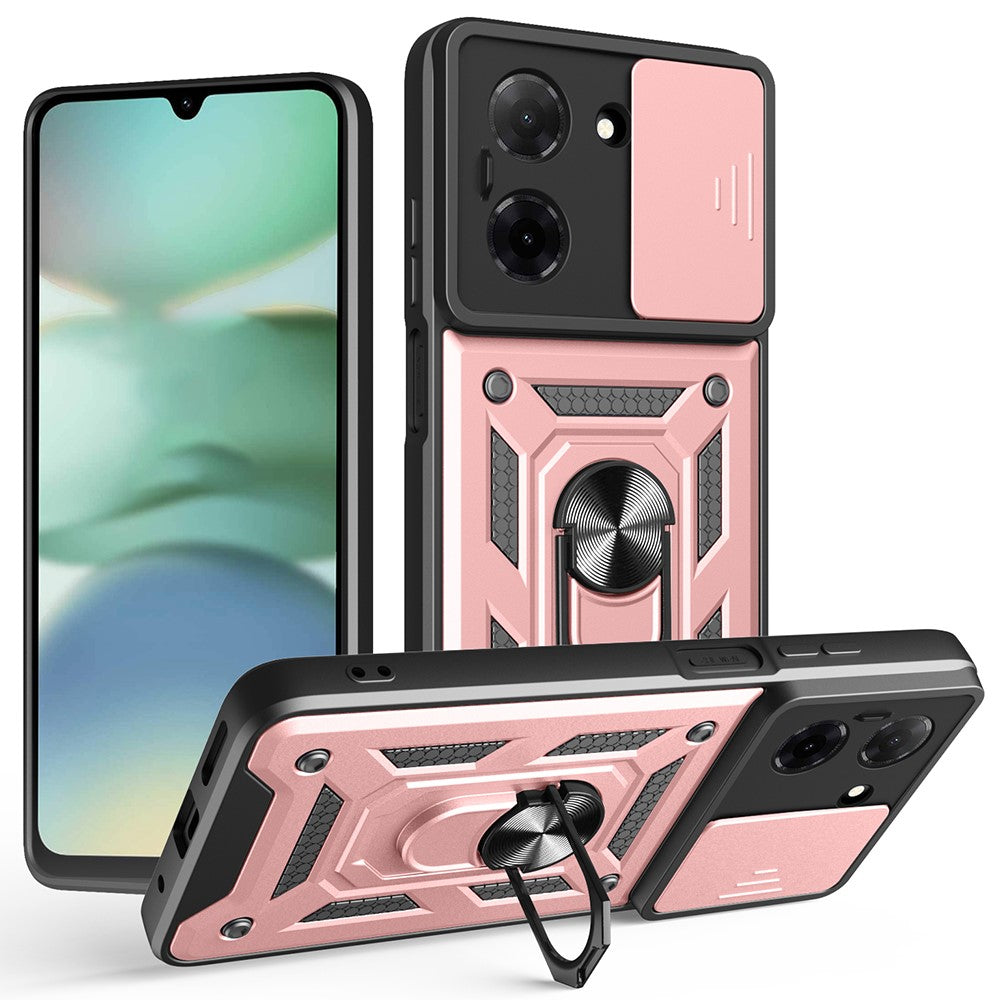 For Xiaomi Redmi A5 NFC (EU) (173.45mm) Case with Slide Camera Lid PC + TPU Kickstand Phone Cover