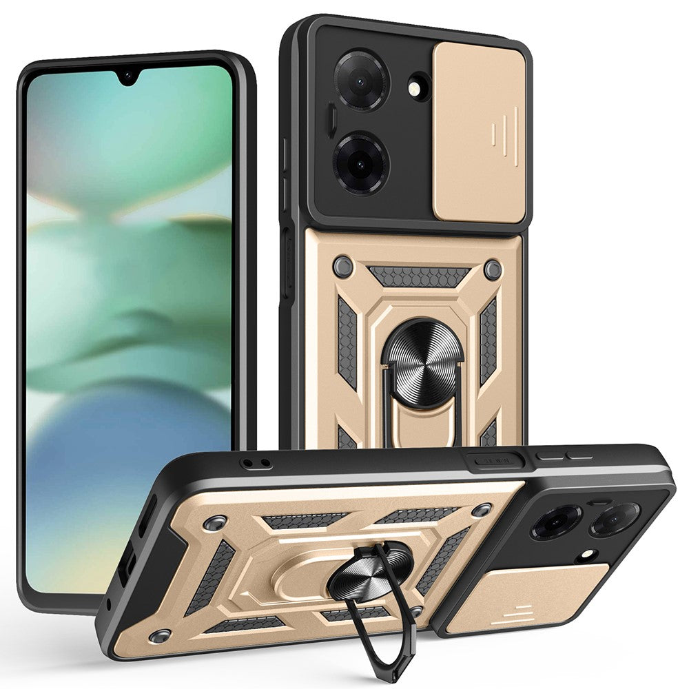 For Xiaomi Redmi A5 NFC (EU) (173.45mm) Case with Slide Camera Lid PC + TPU Kickstand Phone Cover