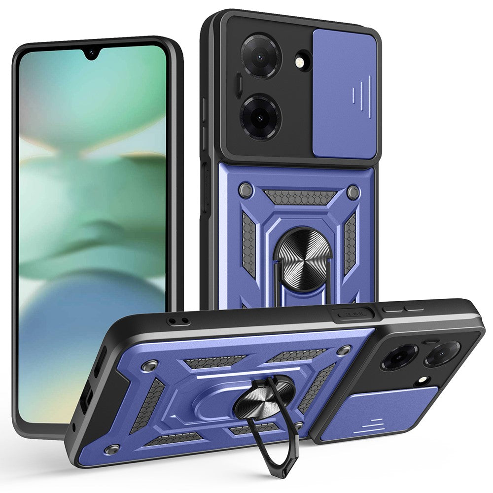For Xiaomi Redmi A5 NFC (EU) (173.45mm) Case with Slide Camera Lid PC + TPU Kickstand Phone Cover