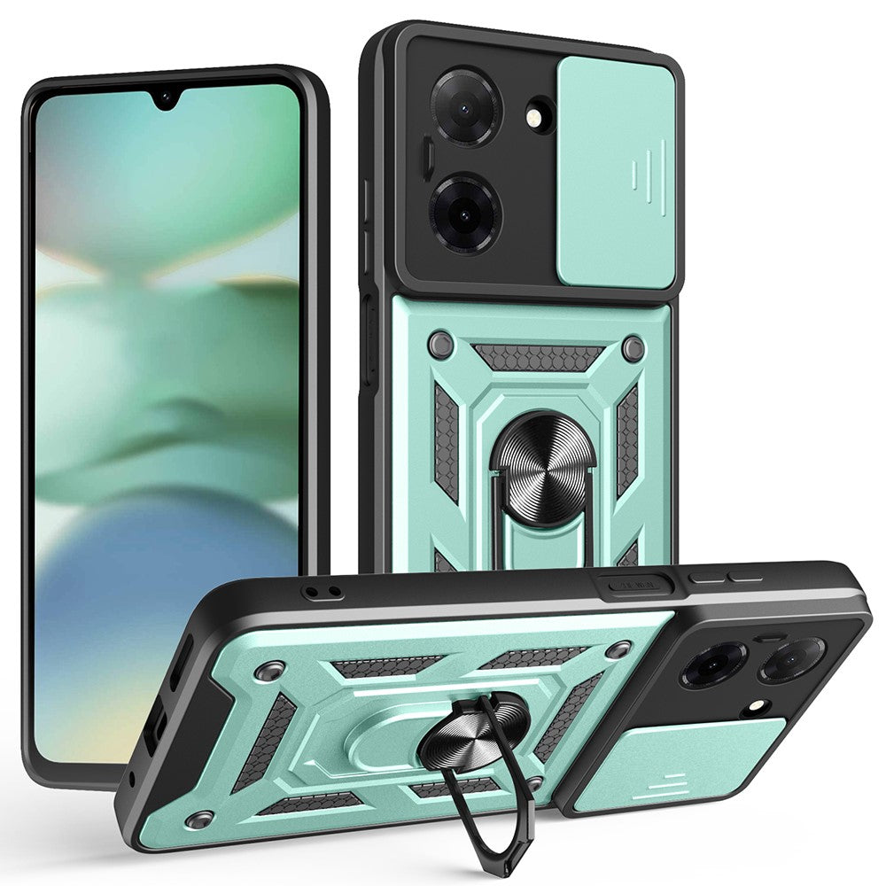For Xiaomi Redmi A5 NFC (EU) (173.45mm) Case with Slide Camera Lid PC + TPU Kickstand Phone Cover