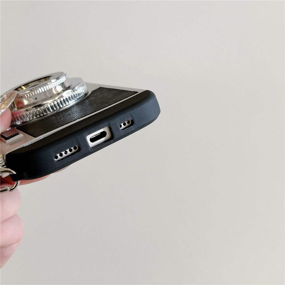 For iPhone 16 Pro Max Case Vintage Style Camera Design Phone Cover with Crossbody Strap