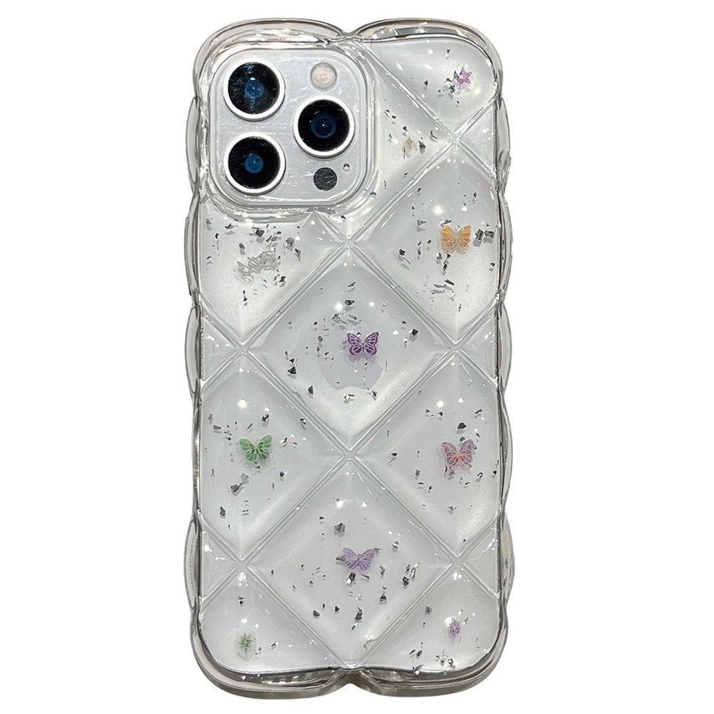 Til iPhone 15 Pro Cover Kreativ Rombus Sommerfugl Æstetisk TPU Telefoncover