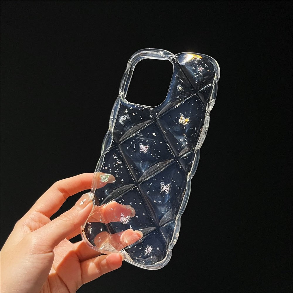 Til iPhone 15 Pro Cover Kreativ Rombus Sommerfugl Æstetisk TPU Telefoncover