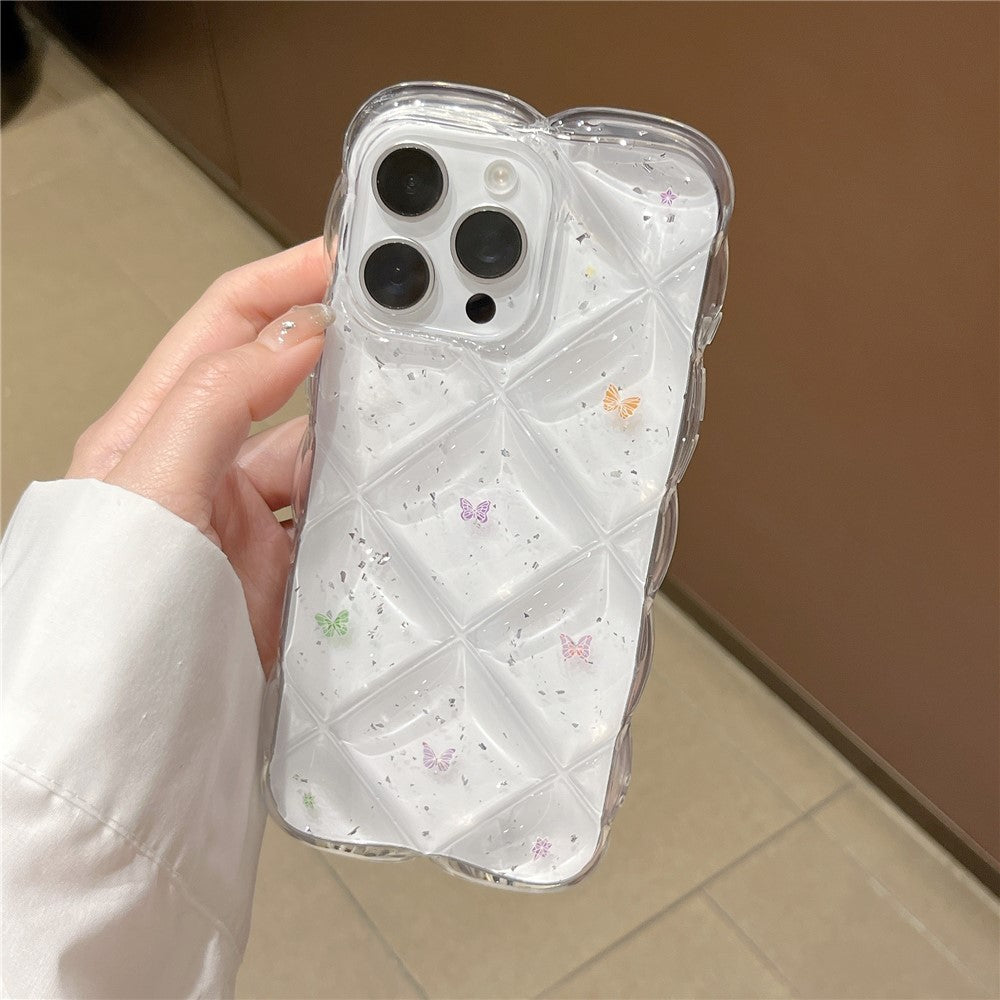 Til iPhone 15 Pro Cover Kreativ Rombus Sommerfugl Æstetisk TPU Telefoncover