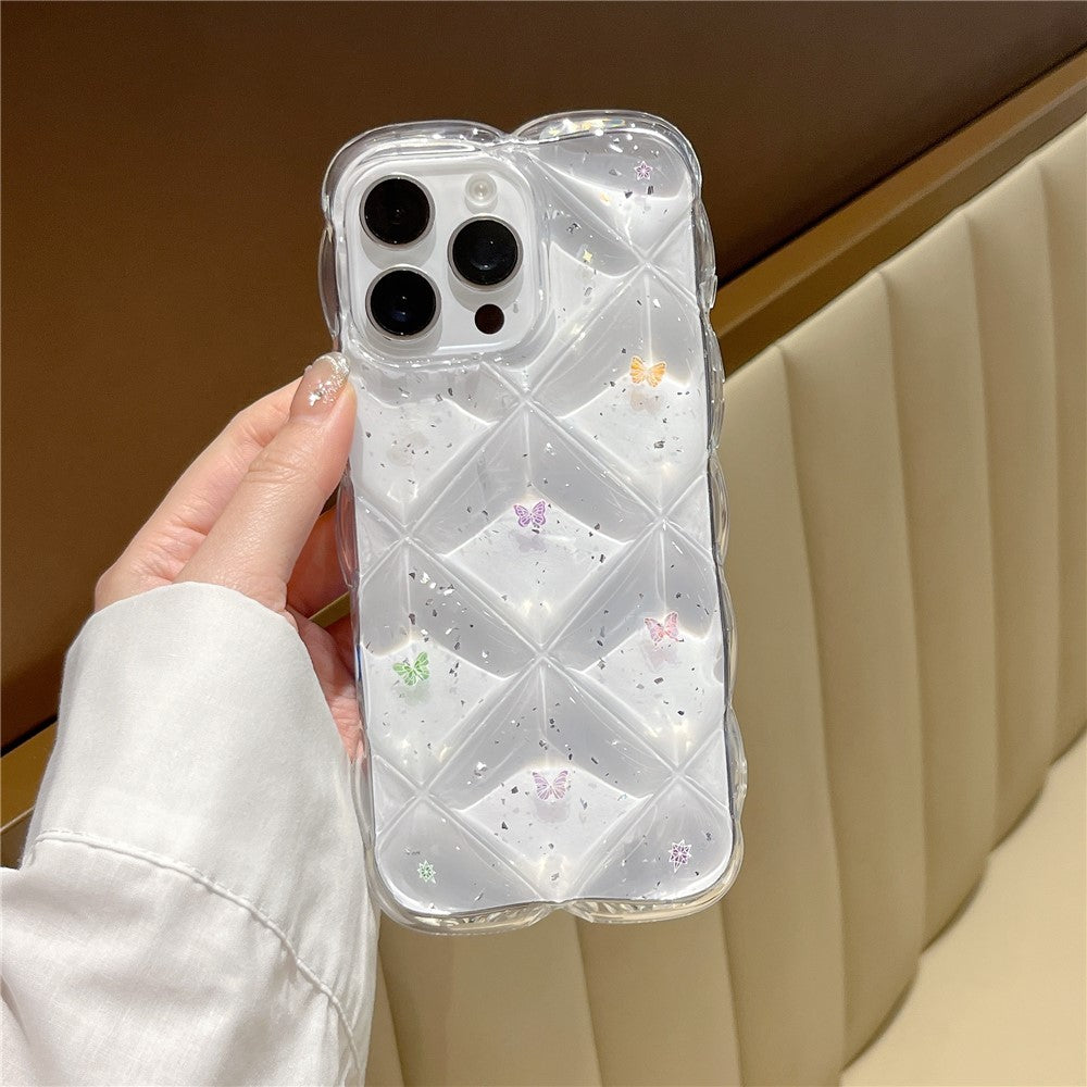 Til iPhone 15 Pro Cover Kreativ Rombus Sommerfugl Æstetisk TPU Telefoncover
