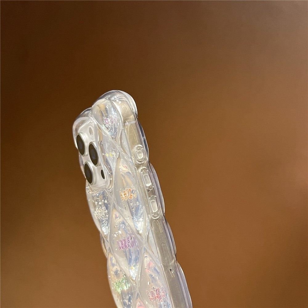 Til iPhone 15 Pro Cover Kreativ Rombus Sommerfugl Æstetisk TPU Telefoncover