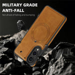 For Samsung Galaxy S25 Edge Magnetic Case Leather Back Phone Cover