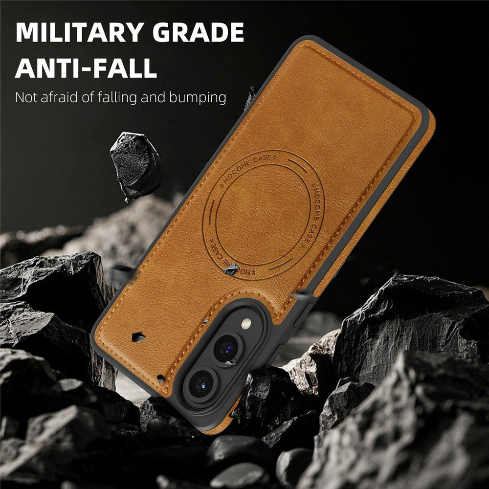 For Samsung Galaxy S25 Edge Magnetic Case Leather Back Phone Cover