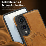 For Samsung Galaxy S25 Edge Magnetic Case Leather Back Phone Cover