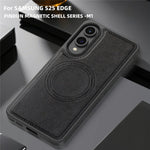 For Samsung Galaxy S25 Edge Magnetic Case Leather Back Phone Cover