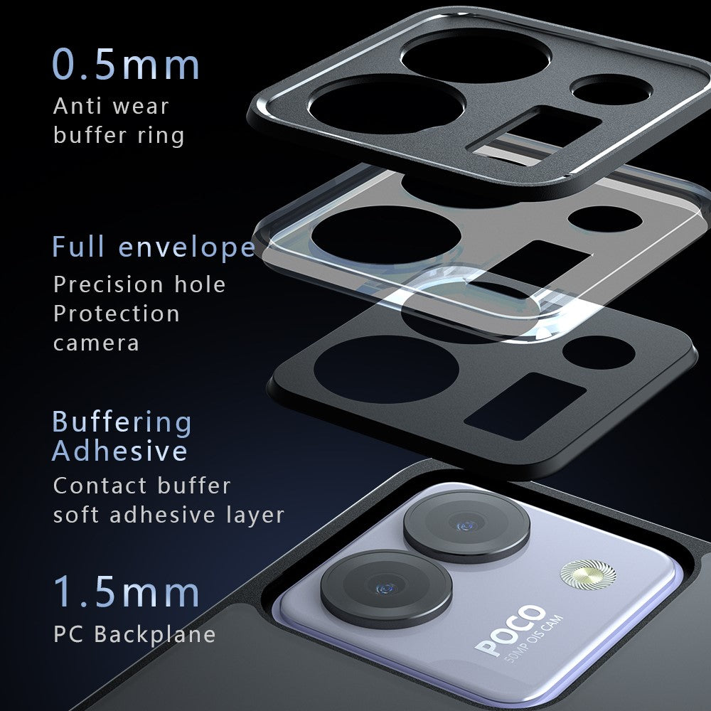 For Xiaomi Poco M7 Pro 5G Case Skin-Touch TPU + PC Matte Phone Back Cover, Transparent Black