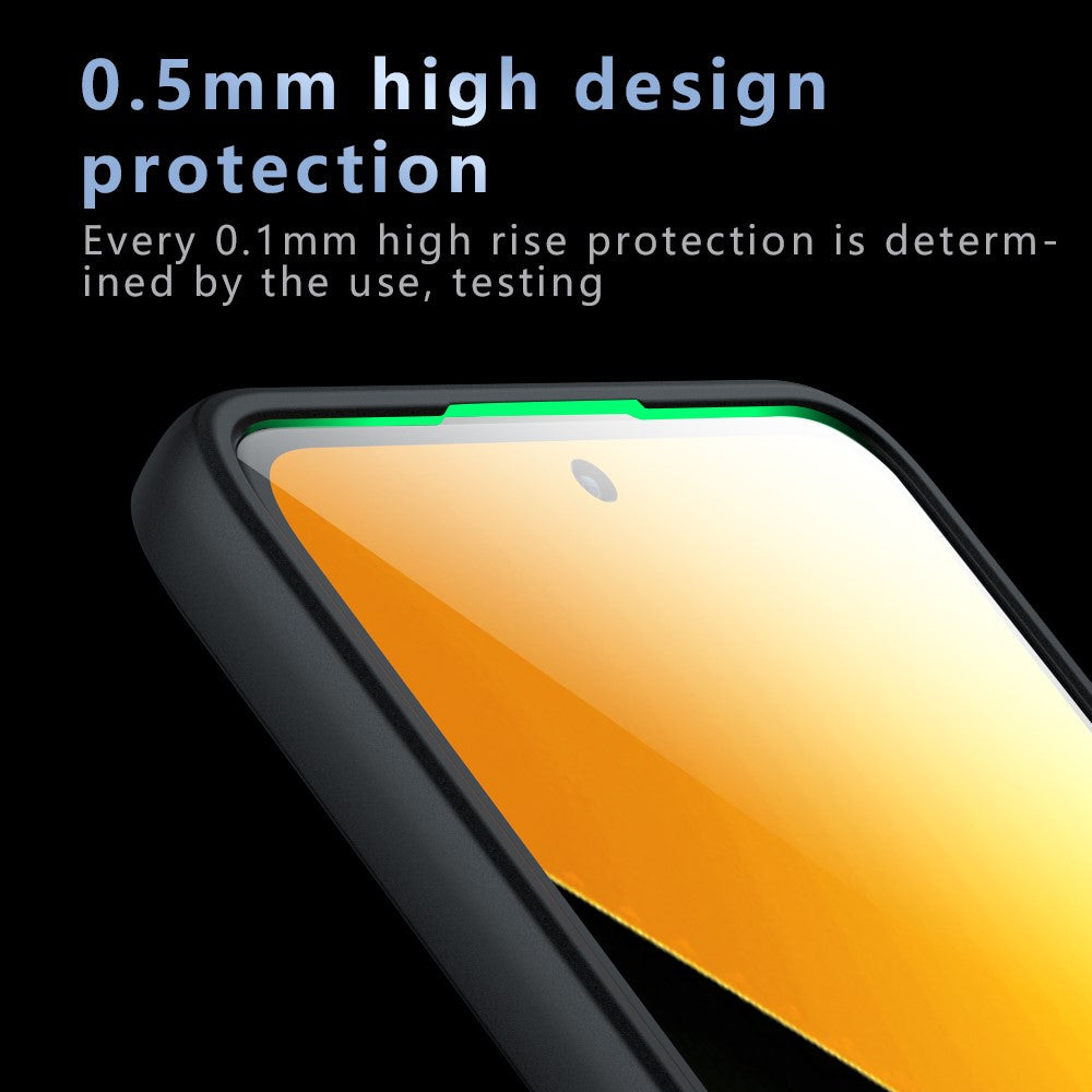 For Xiaomi Poco M7 Pro 5G Case Skin-Touch TPU + PC Matte Phone Back Cover, Transparent Black