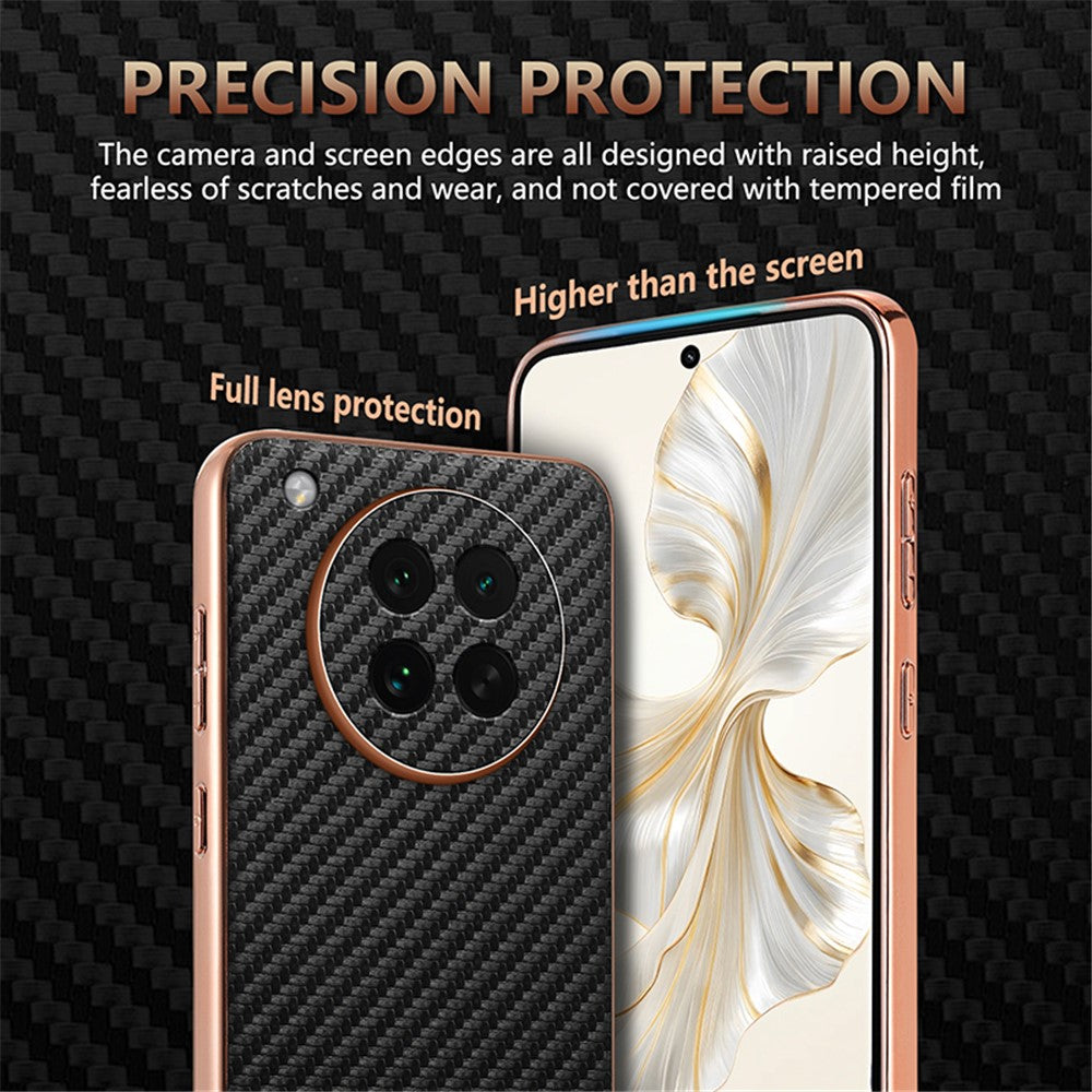 AZNS For Oppo Find X8s 5G Case Electroplating Carbon Fiber Texture PU + TPU Phone Cover