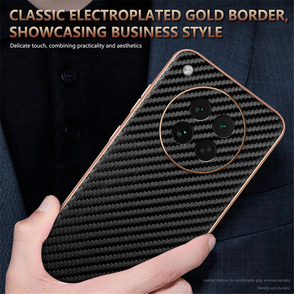AZNS For Oppo Find X8s 5G Case Electroplating Carbon Fiber Texture PU + TPU Phone Cover