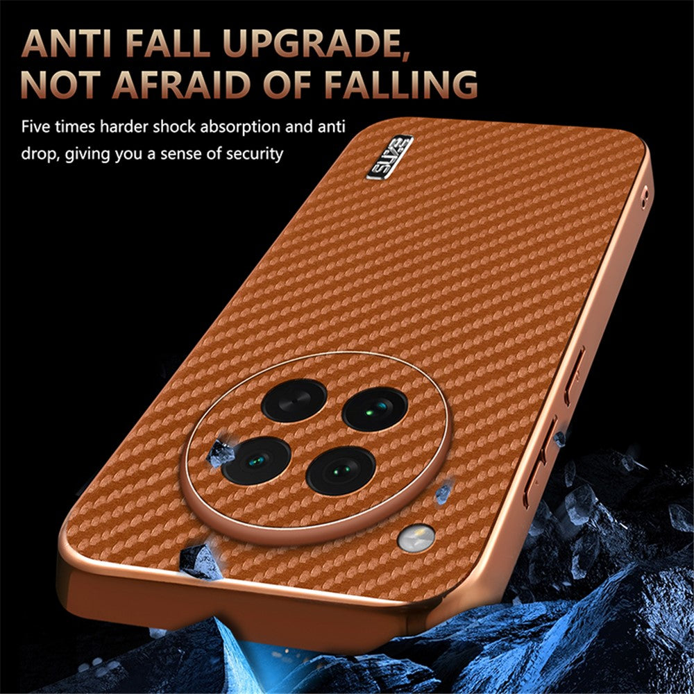 AZNS For Oppo Find X8s 5G Case Electroplating Carbon Fiber Texture PU + TPU Phone Cover