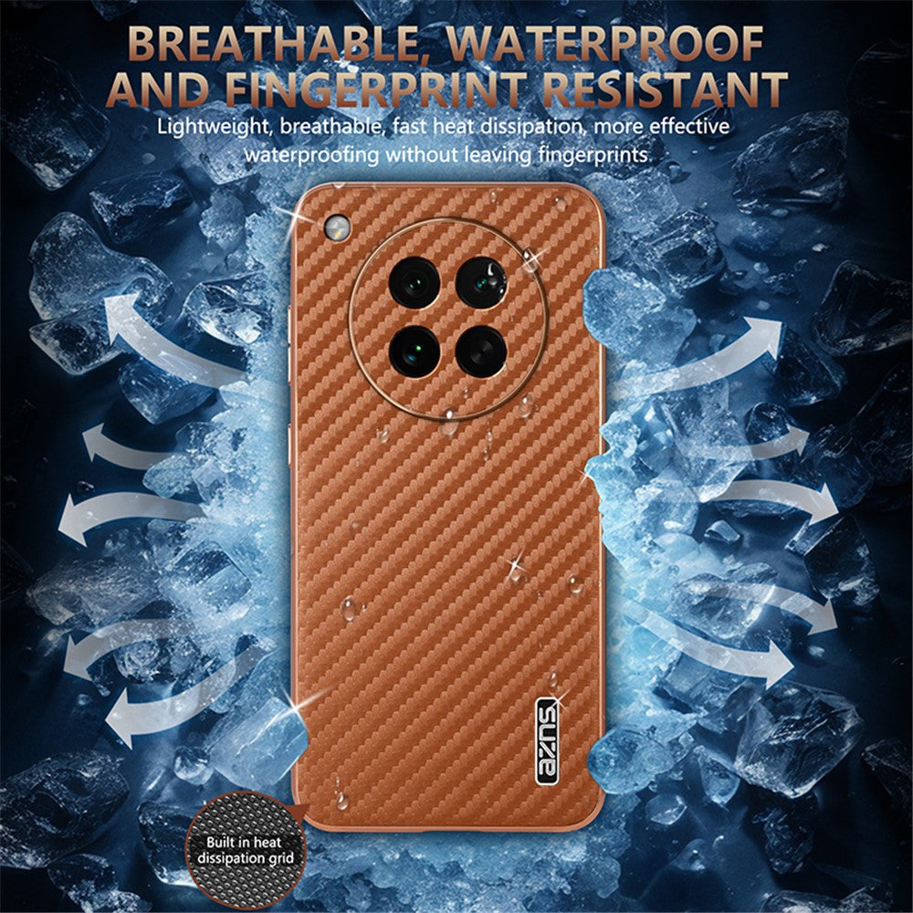 AZNS For Oppo Find X8s 5G Case Electroplating Carbon Fiber Texture PU + TPU Phone Cover